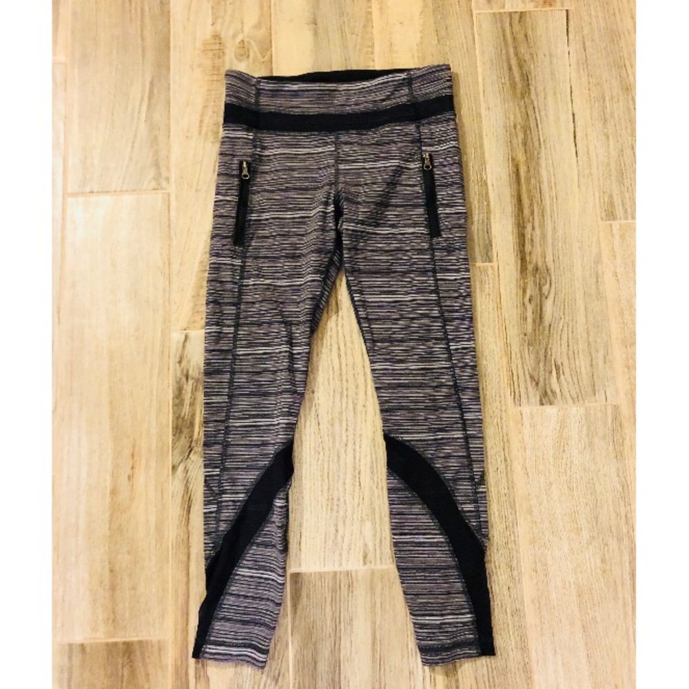 Lululemon gray black leggings size 6